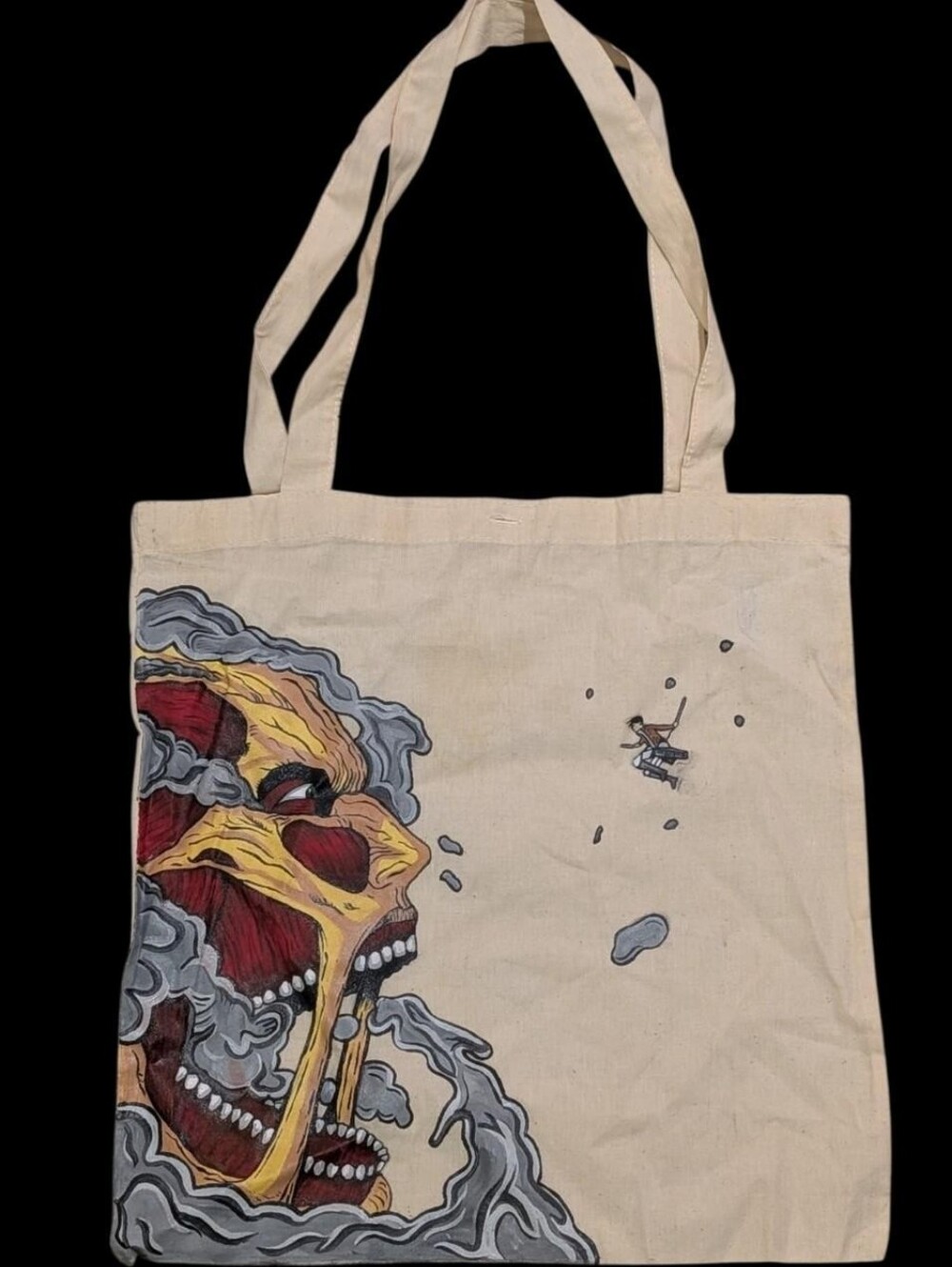 Handpainted Attack on Titan Canvas Tote Bag‼️open to Offers